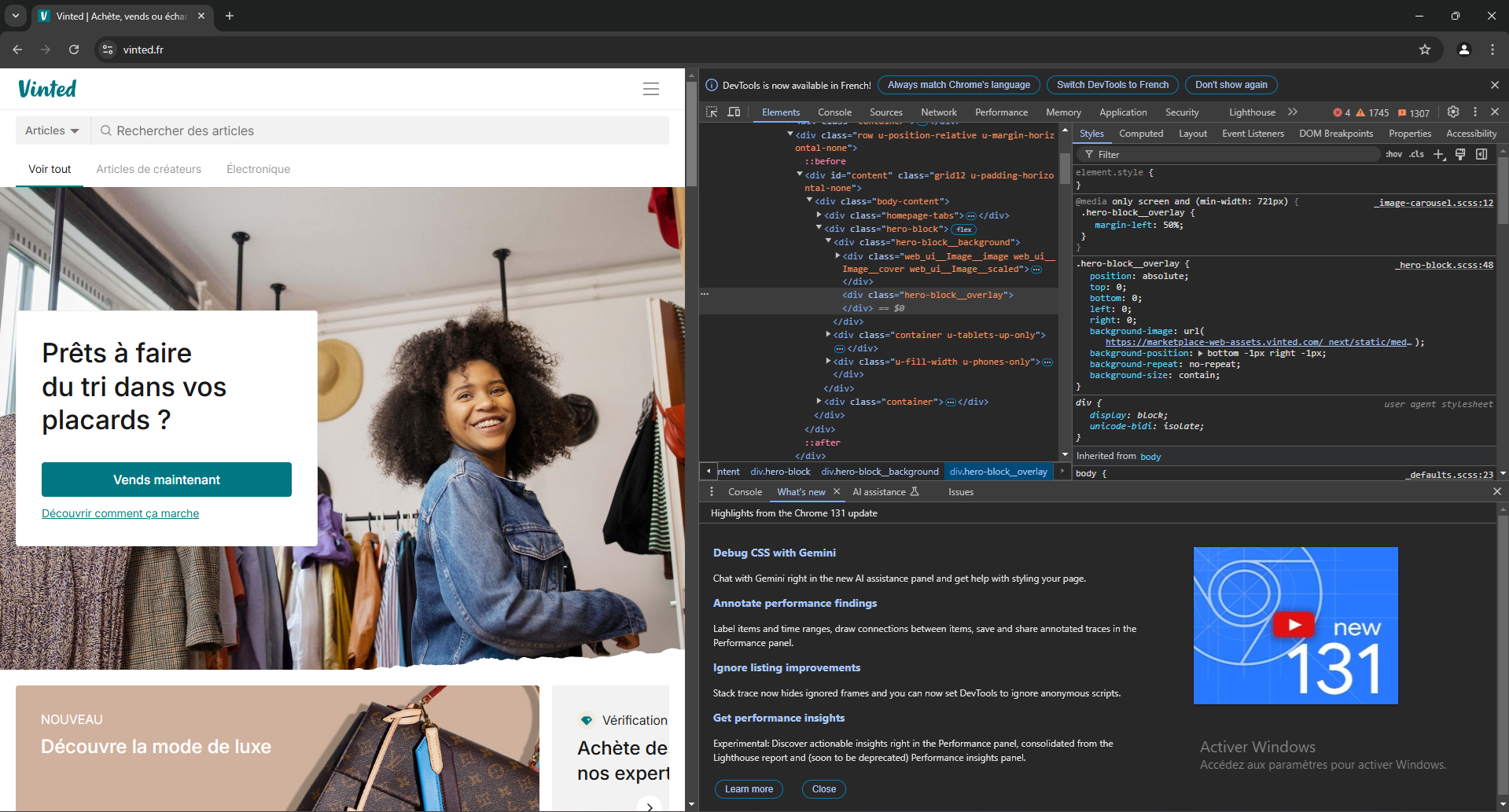 Ouvrir DevTools